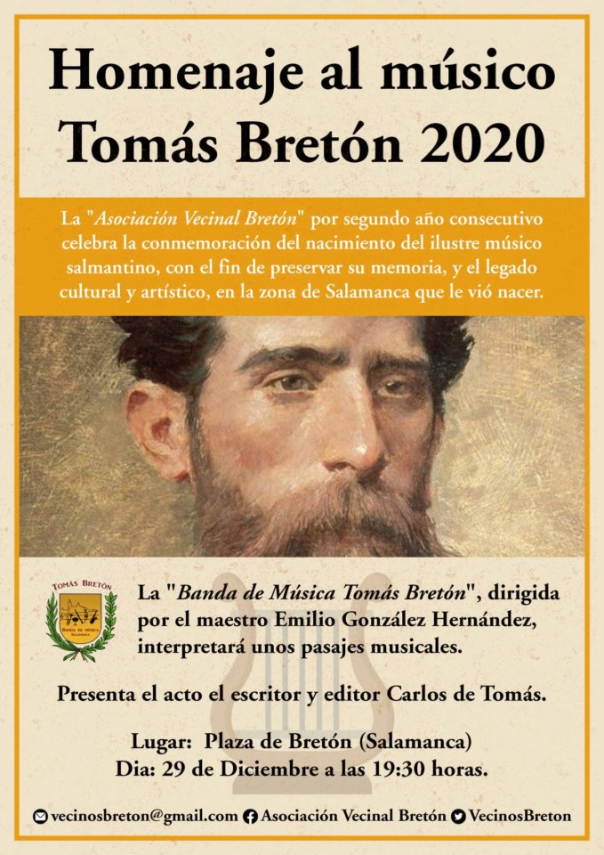 Plaza de Bretón Homenaje al músico Tomás Bretón Salamanca Diciembre 2020