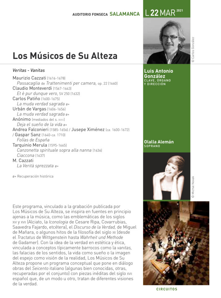 Hospedería Fonseca Salamanca Barroca 2020-2021 Los músicos de su alteza Universidad de Salamanca Marzo
