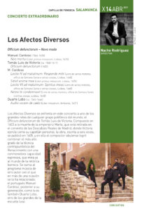 Colegio Arzobispo Fonseca Salamanca Barroca 2020-2021 Los afectos diversos Abril