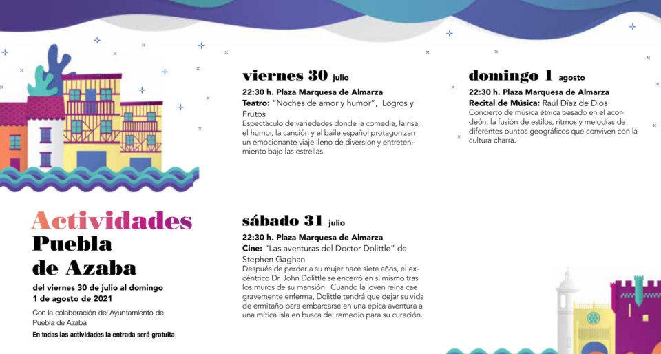 Puebla de Azaba Noches de Cultura Julio agosto 2021