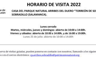 Horarios de julio y agosto de 2022 para el Torreón de Sobradillo