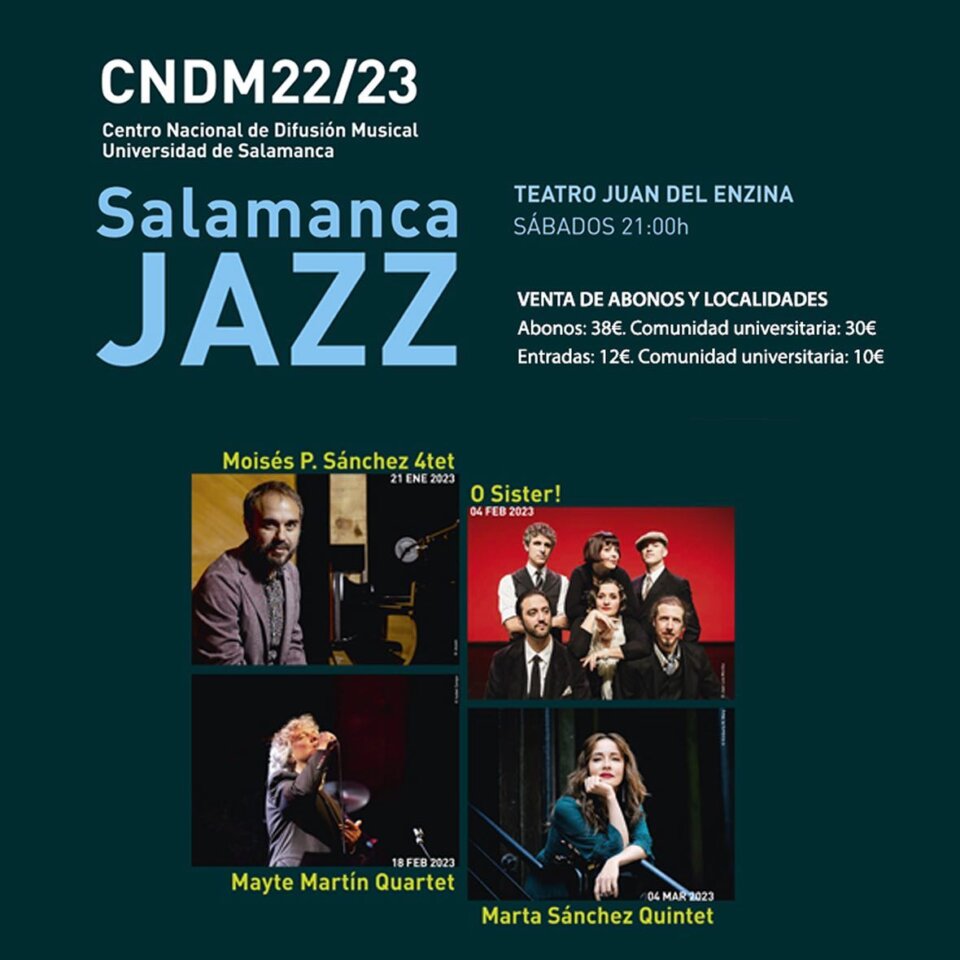 Aula Teatro Juan del Enzina Ciclo Salamanca Jazz Enero febrero marzo 2023