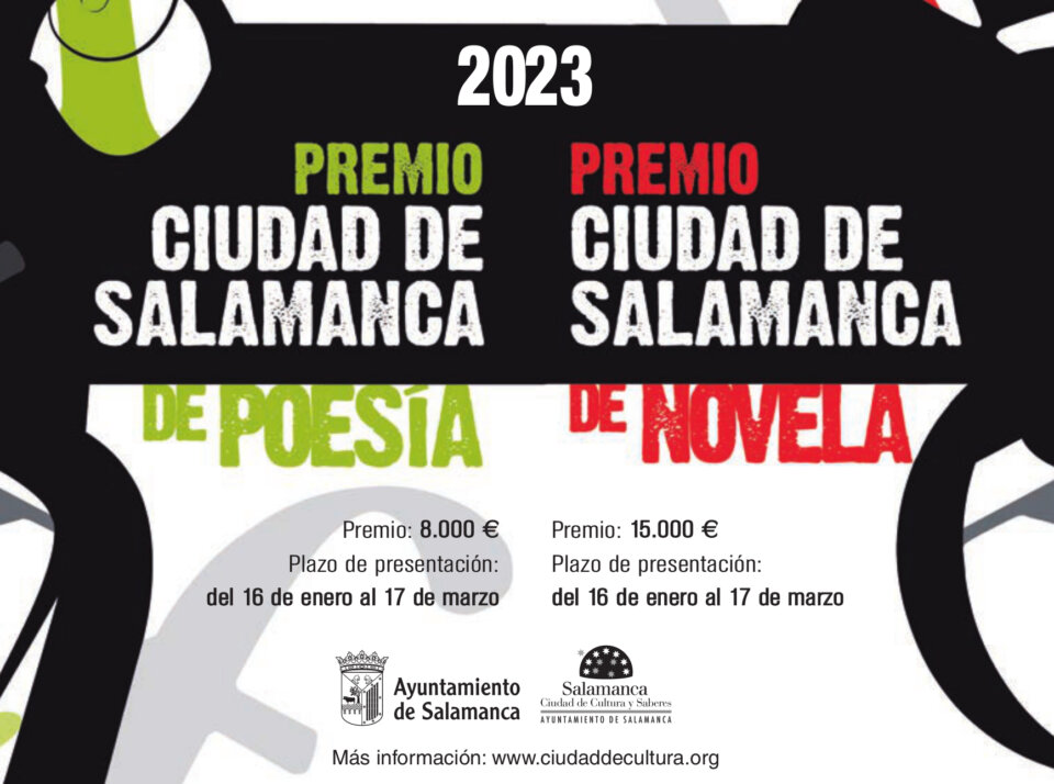 Convocados los Premios Ciudad de Salamanca de Poesía y de Novela 2023