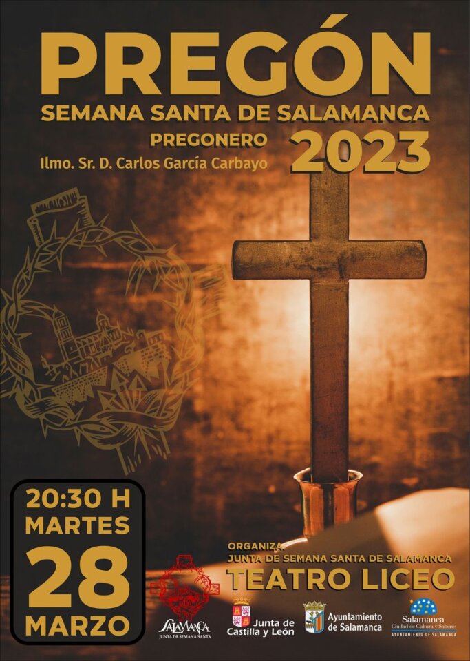 Teatro Liceo Carlos García Carbayo Pregón Semana Santa de Salamanca Marzo 2023