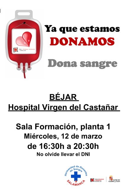 Béjar Jornada de Donación de Sangre 12 de marzo de 2025