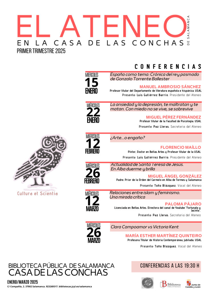 Casa de las Conchas Ateneo de Salamanca Enero febrero marzo 2025