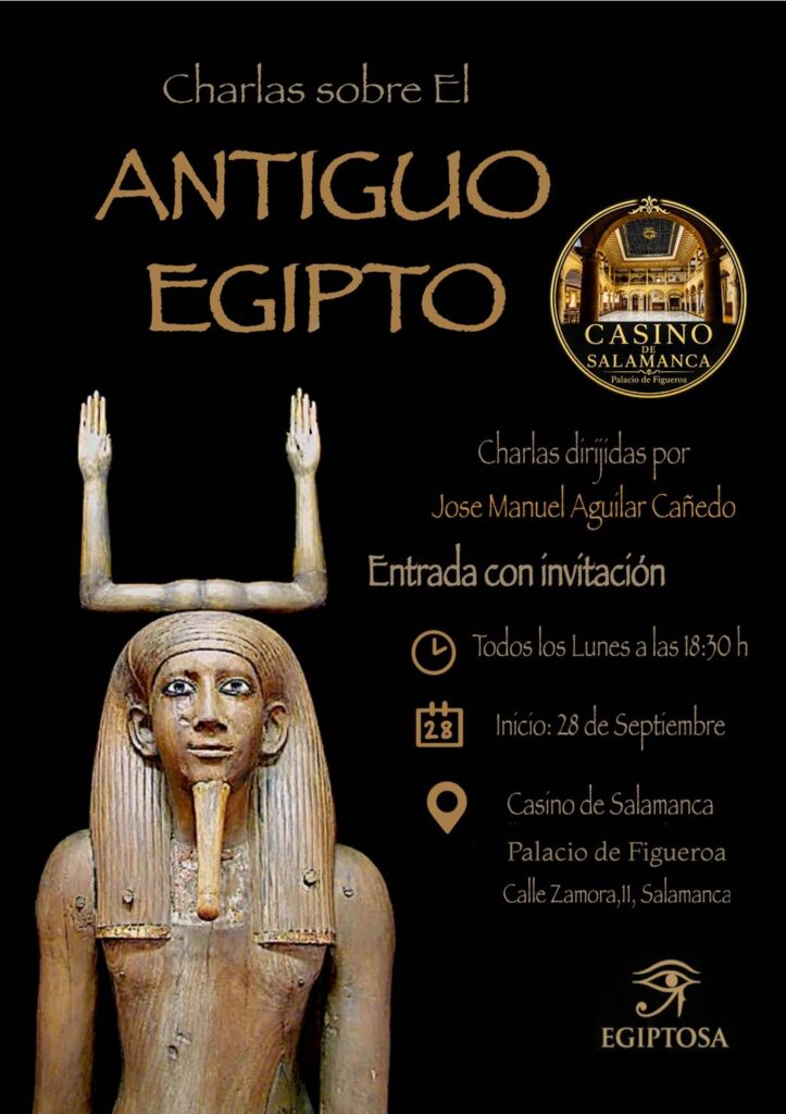 Charlas sobre el antiguo Egipto en el Casino de Salamanca 28 de septiembre 2026