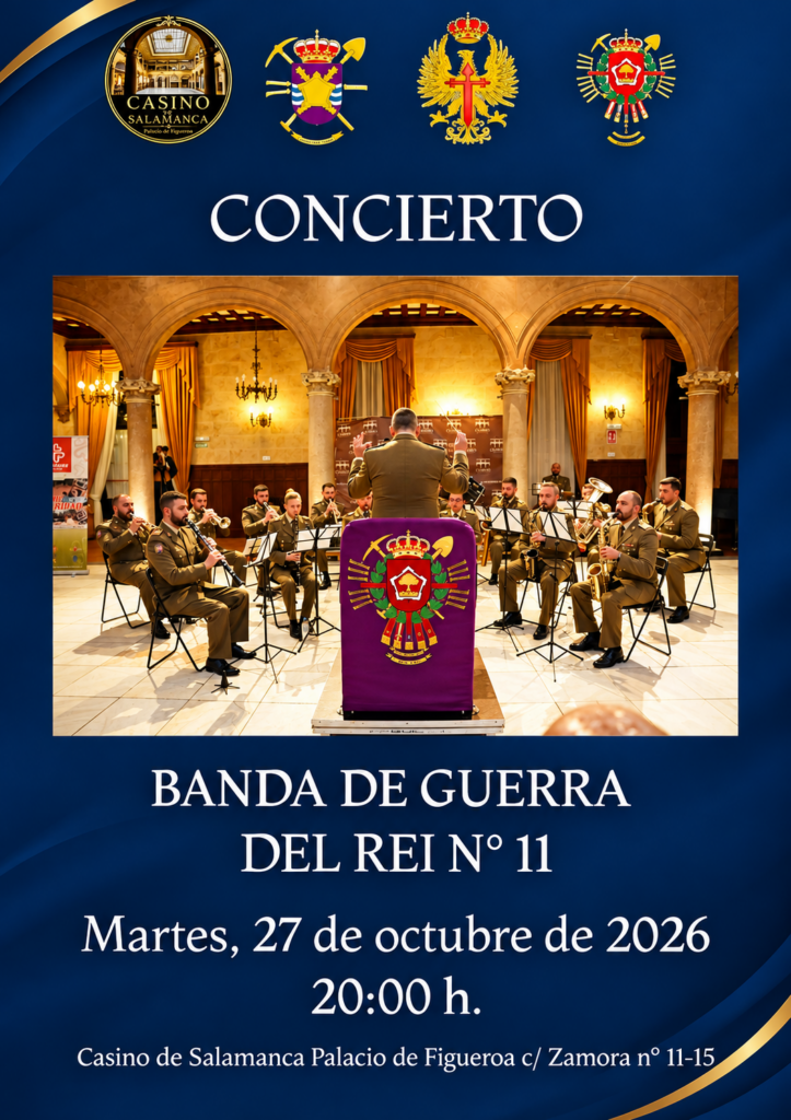 Banda de Guerra del Regimiento de Ingenieros Nº11 en el Casino de Salamanca octubre 2026