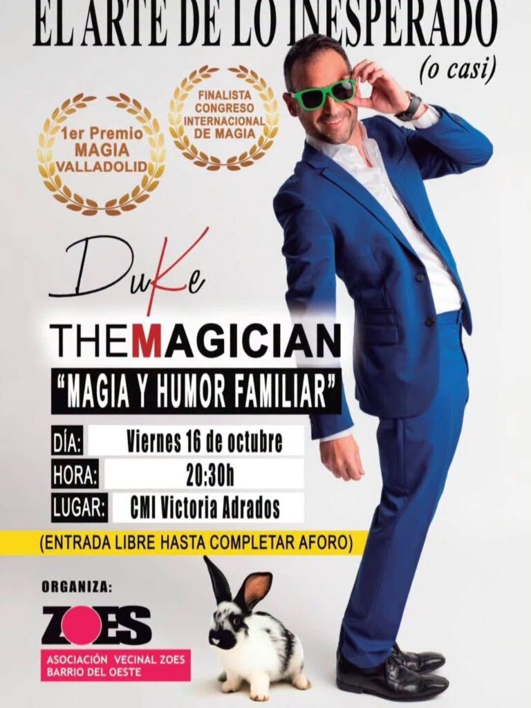 Duke The Magician en el Centro Municipal Integrado Victoria Adrados Salamanca octubre 2026
