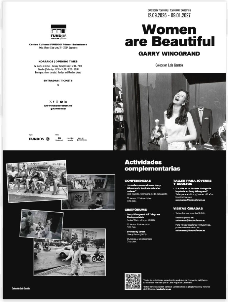 Garry Winogrand: Women Are Beautiful en el Centro Cultural FUNDOS Fórum Salamanca 2026-2027