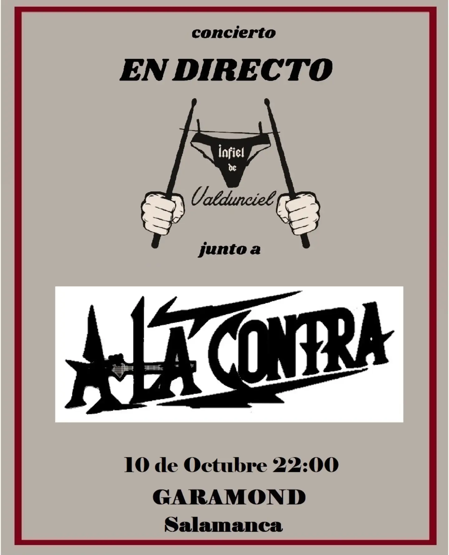 Infiel de Valdunciel y A la Contra en Garamond Salamanca octubre 2026