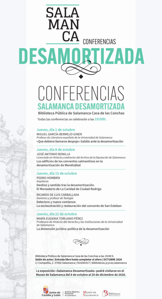 Salamanca desamortizada en la Casa de las Conchas octubre 2026-15.10.2026