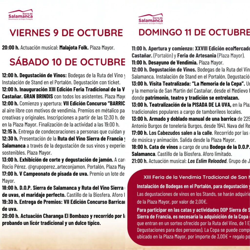 XIII Fiesta de la Vendimia Tradicional de San Martín del Castañar octubre 2026