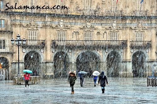 Salamanca y su Plaza Mayor, de nieve